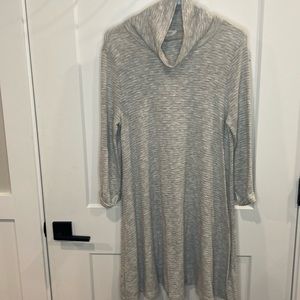 Everly Light Grey Long Sleeve Mock neck a line sweater dress size medium